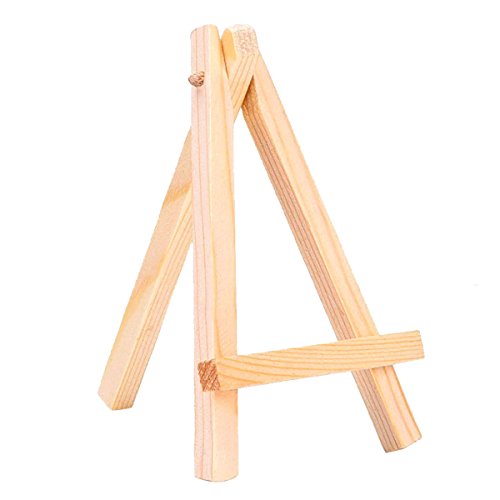 Vpang 10 Pcs Wooden Easel Mini Natural Wood Display Stand Craft Business Card Photo Display Easel
