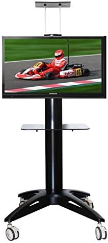 TV Stand, Universal Floor Cart Mobile TV Stand Floor Adjustable Display Base for 32-65 Inches for Home Office Living Room