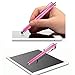 Wisdompro Stylus, 4.8 Inch Universal Microfiber Mesh Tip Stylus Pen with 2pcs Replacement Tips and Tether for Touch Screen Devices - Hot Pink