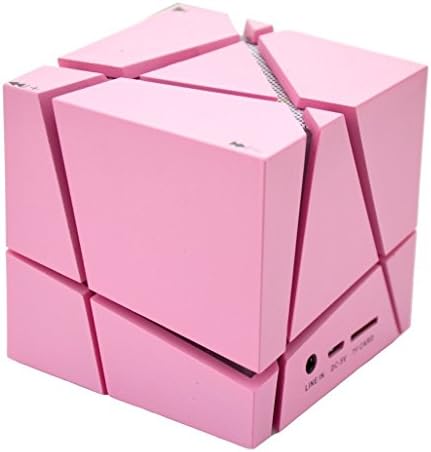 Portable Bluetooth Speaker Mini Cube Enhanced Subwoofer Built in Microphone Multi-Function Clear High Quality Sound High Definition Audio Compatible iPhone iPad Android Tablet Laptop Desktop Pink
