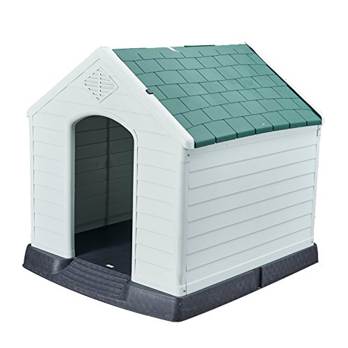 green plastic dog kennel
