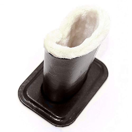 Merssavo Eyeglass Holder, PU Leather Glasses Stand Case, Plush Lined Protective Eyeglasses Case for Desks or Nightstands, Brown