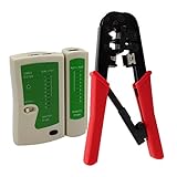 CoZroom 8P/RJ-45, 6P/RJ-12 and RJ-11 Cable Crimping Tool Cut Strip Tool & RJ45/RJ12/RJ11 Network Lan Cable Tester Tool