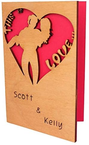 Amazon Com Customized Real Wood Valentines Day Card This Is Love With Names Top Valentine Wedding Dating Wooden Anniversary Engagement Gift For Him Man Husband Boyfriend Or Her Woman Wife Girlfriend