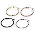 FIBO STEEL 4 Pairs 4 Colors Stainless Steel Small Hoop Earrings for Women Girls Huggie Earrings 25MM