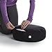 Gaiam Zafu Yoga Meditation Cushion - Ergonomic Buckwheat Hull Floor Pillow for Posture Support, Tailored Comfort with Adjustable Filling, Carry Handle, Versatile for Pilates and Relaxation - Black
