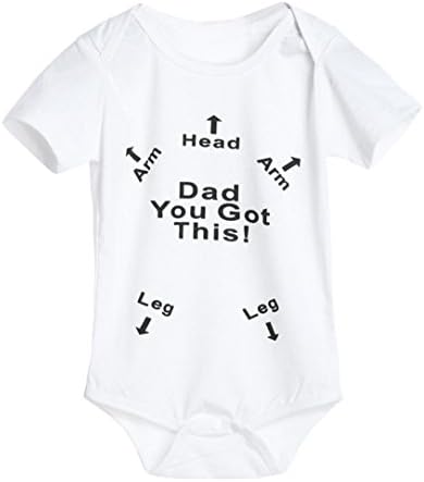 Baby Romper, Clearance! Quistal Newborn Boys Girls Clothes Letter Print Short Sleeve Jumpsuit Onesies (0-3 Months, White)