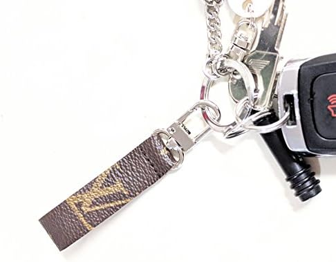 Handcrafted Key Fob with upcycled and repurposed Louis Vuitton monogram canvas