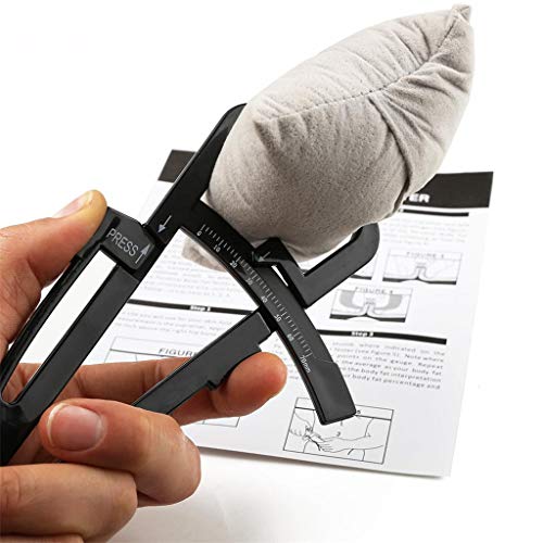 Samoii Personal Body Fat Tester Body Calculator Caliper Fitness Clip Fat Measurement Tool with Slim Chart Keep and Skinfold Test Instrument Measure Tape Included