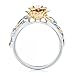 Women's Vintage Two Tone Blooming Rose Bridal Engagement Wedding Halo Promise Eternity Rings