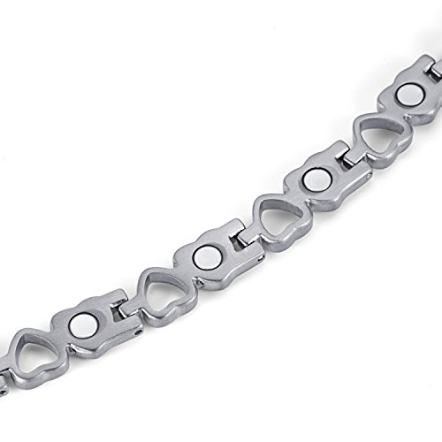 RainSo Womens Titanium Heart Design Magnetic Health Anklets Pain Relief for Arthritis