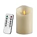 Air Zuker Flameless Candles Battery Operated Pillar LED Candle, Real Wax & Dancing Flame Motion Candle with Timer and 10-Key Remote, Use AAA Batteries[not-Included], 3.25 X 5-Inch, Ivory