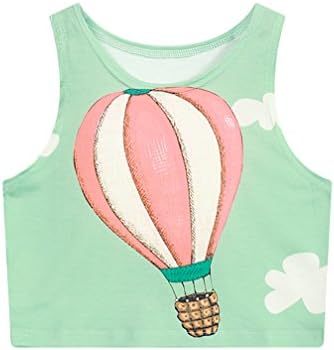 NN03 Pastel Midriff Tank Crop Top Cute Airballoon Print for Women