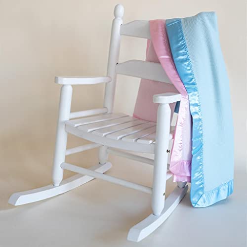 UniBabe Thermal Waffle Weave Baby Blanket with Satin Nylon Trim (Pink