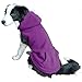 EXPAWLORER Fleece Dog Clothes with Pocket, Cold Weather Spring Vest Sweatshirt Hoodie with O-Ring, Purple L