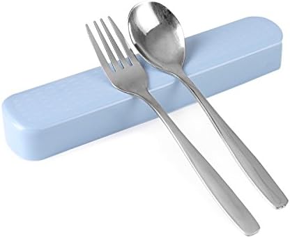 Cute Spoon Fork Chopsticks Flatware Holder Box Case Table Set 304 Stainless Steel Utensil For Lunch Box Lunch Bag For Kids Children Adults Office School Camping Outdoor,Fork and Spoon)