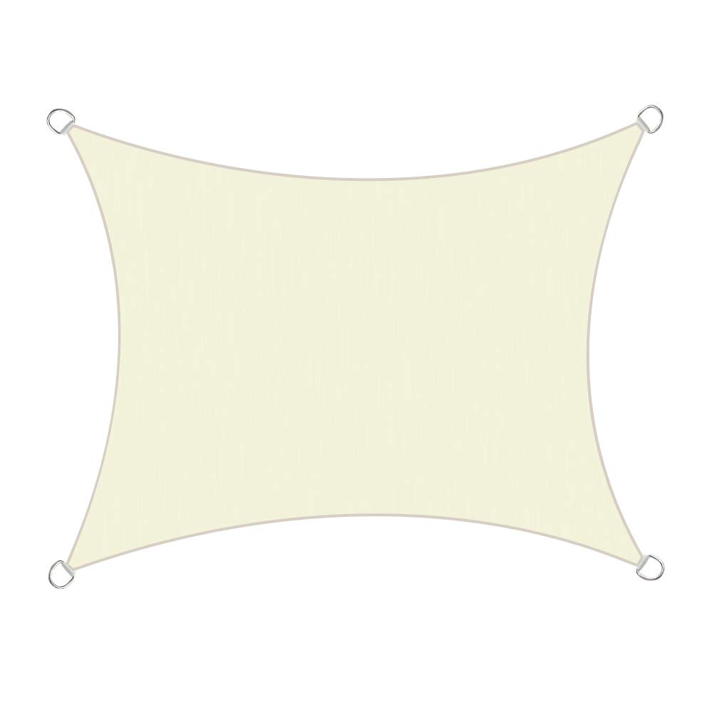 Green Bay Sun Shade Sail Garden Patio Yard Party Sunscreen Awning Canopy 98% UV Block Rectangle Cream
