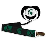 Baby Fanatic Pacifier with Clip, Michigan State University