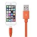 2 in coiled iphone cable 1m (flat iphone cable, Orange)