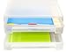 2-Tier Large Office Desk Organizer & Document Tray - Storage Box Drawer for Documents, Stationery, Office, Teaching, School Supplies - Translucent White PP Horizontal Desktop Organizer