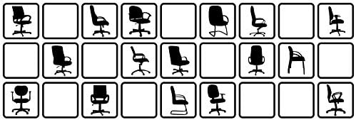 Decosense Adhesive Wall Transfers, Chairs in a Box, 26" x 8.5" (13102)
