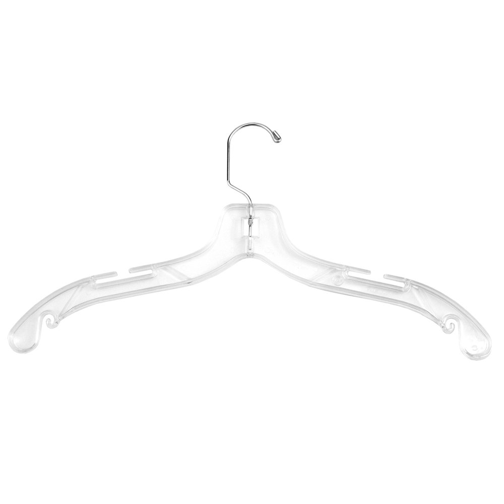 NAHANCO 505HU Plastic Shirt Hangers, Middle Heavy Weight, 17", Clear (Pack of 50)