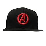 Avenger Logo Marvel Snapback Hats/Flat Peaked Cap Official Licensed Black