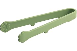 1 PC Green Silicone Cat Paw Food Tongs - Cute Design Mini Tongs for BBQ, Cake, Ice