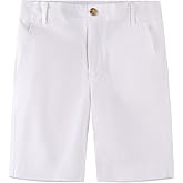 Spring&Gege Boys' Cotton Twill Flat Front Uniform Stretch Chino Shorts