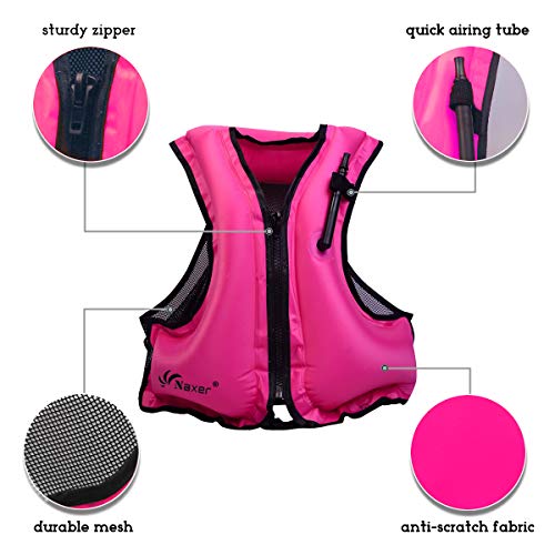 NAXER Inflatable Buoyancy Vests Kayak Buoyancy Aid for Adults 90-220 lbs