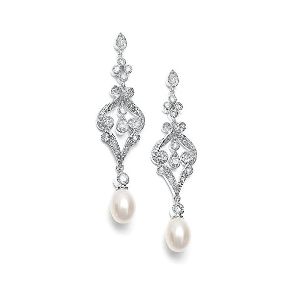 Mariell Bridal Wedding Freshwater Pearl Drop Earrings, for Brides, Bridesmaid, Prom, Mother of the Bride
