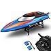 RC Boat Pool Toys High Speed (20MPH+) Remote Control Boat for Pools and Lakes 2.4GHz RC Racing Boats for Adults & Kids + Bonus Battery (Blue and Orange)