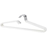 SHIMOYAMA Non-Slip Metal Clothes Hangers - 5 Pack, Space-Saving Short Neck Hangers for T-Shirts, Dresses, Tank Tops (White)