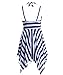 BIKMAN Navy Blue White Stripes Swim Dress Swimwear One Piece Swimsuit (12-14)