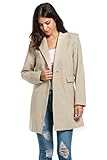 Meaneor Women's Vintage Lapel Long Sleeve Solid Trench Coat with Belt