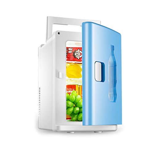Click Here to See More Images YI HOME- Car Mini Fridge Portable Refrigerator Home Small Electronic Freezer Office Mute Fast Heating Cooling 10L,Blue