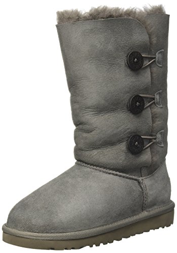 New UGGÂ® Australia Bailey Button Triplet Grey 4 Kids Boots