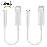 iPhone 7/7Plus Adapter Headphone Jack ,Samcable Lightning to 3.5 mm Headphone Jack Adapter for iPhone 7 / 7 Plus Accessories 2Pack White