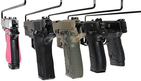 Gun Hangers Accessory 5 Pack by Top Shop Pros - Universal .22 Cal and Up - Handgun Hangers are Vinyl Coated - Save Space Easily Accessible with Firearm Safe Hangers - Quick Access - Easy to Use