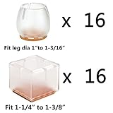 LimBridge Chair Leg Wood Floor Protectors 32P (16pcs #8 and 16pcs #3)