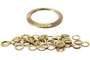 BEL-METRIC (50pcs) BelMetric M8 Yellow Zinc Plated Brand Schnorr Ribbed Safety Spring Lock Washer Metric, BelMetric WSH8YLW