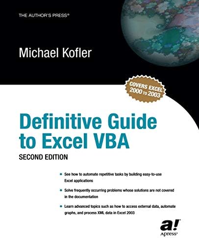 Definitive Guide to Excel VBA (Definitive Guides (Paperback))