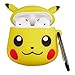 Mulafnxal Compatible with Airpods 1&2 Case,Cute 3D Funny Cartoon Character Silicone Airpod Cover,Kawaii Fun Cool Catalyst Keychain Design Skin,Cases for Girls Kids Teens Boys Air pods(Yellow Pikachu)