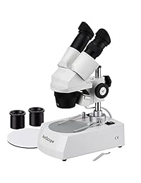 AmScope SE305 PX Microscopio Binocular estéreo, WF5 x y WF10 x oculares, 5 x 10 x 15 x 30 x Ampliación, 1 x y 3 x objetivos, iluminación halógena, reversible blanco negro superior e inferior etapa placa, Pilar Soporte, 120 V