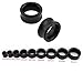 ZS Vintage Natural Brown Black Wood Organic Ear Tunnel Plugs Stretcher Gauges for Men and Women (Black,3/4