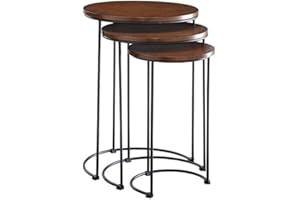Carolina Classic Evan 3 Piece Nesting End Table Set in Chestnut