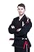Vector Men's BJJ Gi with Bonus White Belt Ripstop Pants for Brazilian Jiu Jitsu (0, Black)