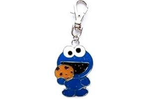 HEAVENS JEWELRY COOKIE MONSTER JEWELRY CHARM PET COLLAR DOG CAT ZIPPER PULL PURSE BAG CHARM JACKET BACKPACK KEYCHAIN