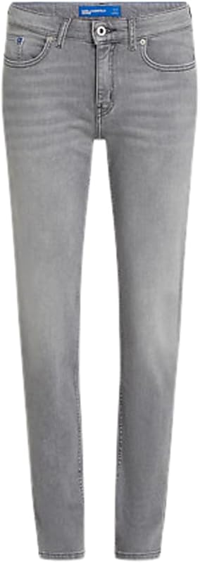 Donna Mid Rise Slim W/Slit Denim Light Grey 2932