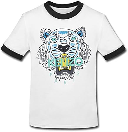 DHSVXBBBB Kids Ringer T-shirts Kenzo Logo 2016 White/Black Size L